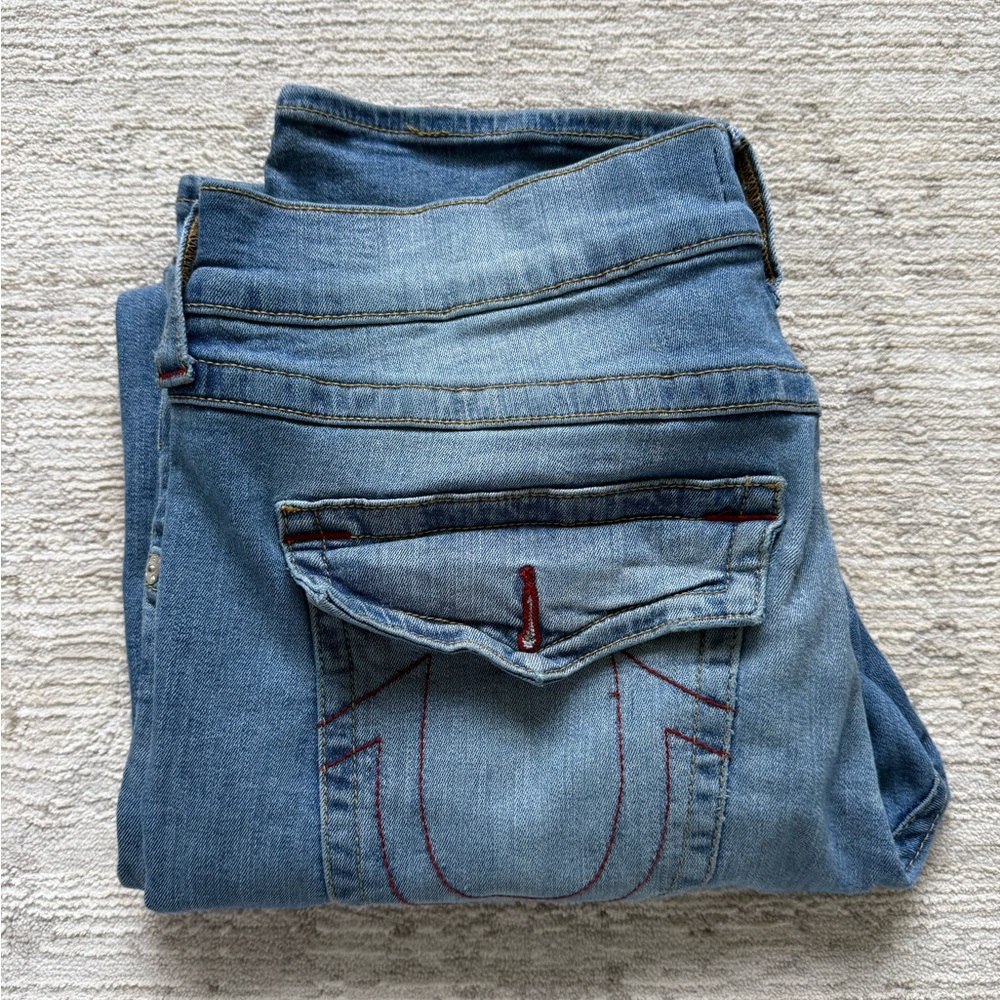 True Religion Men’s Ricky Straight Red Stitch Jeans (Size 36) - Picture 6 of 6